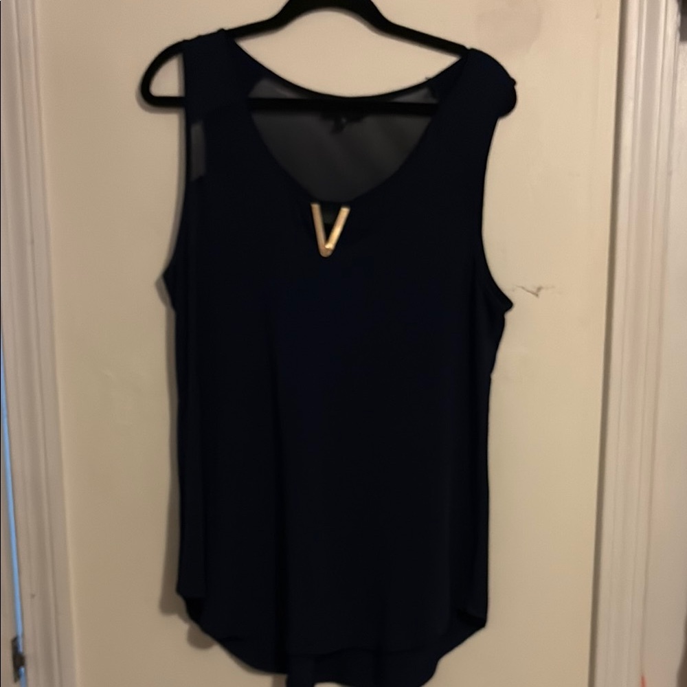 Navy Blue sleeveless dress top